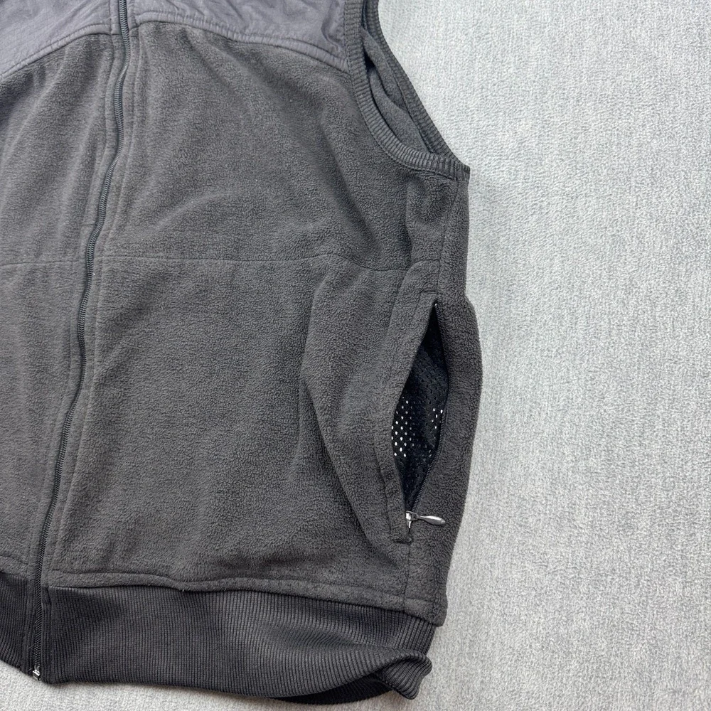 Vintage Nike Golf Vest Mens Large Gray Full Zip Fleece Pockets Jacket Sleeveless